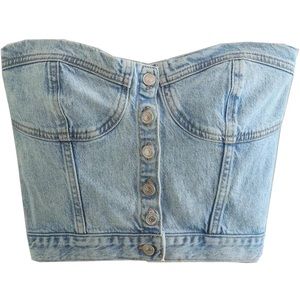 Denim tube corset top